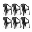 SET 6 SEDIE DA GIARDINO KORA IN POLIPROPILENE COLORE ANTRACITE 55 X 54 X 82 CM