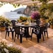 SET 6 SEDIE DA GIARDINO KORA IN POLIPROPILENE COLORE ANTRACITE 55 X 54 X 82 CM