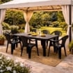 SET 6 SEDIE DA GIARDINO KORA IN POLIPROPILENE COLORE ANTRACITE 55 X 54 X 82 CM