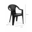 SET 6 SEDIE DA GIARDINO KORA IN POLIPROPILENE COLORE ANTRACITE 55 X 54 X 82 CM
