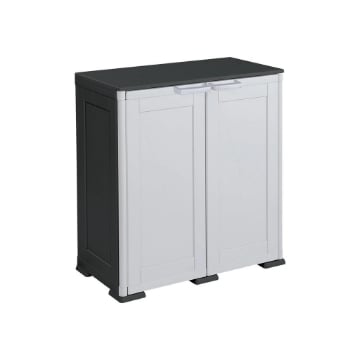 OMNIMODUS SIMPLEX ARMADIO 2 ANTE CON RIPIANO – MOBILE CONTENITORE NERO GRIGIO