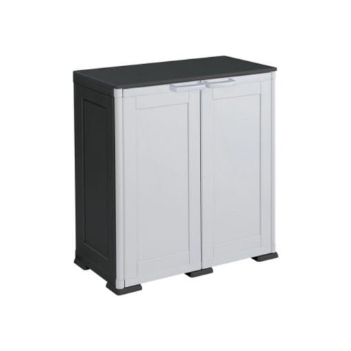OMNIMODUS SIMPLEX ARMADIO 2 ANTE CON RIPIANO – MOBILE CONTENITORE NERO GRIGIO