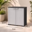 OMNIMODUS SIMPLEX ARMADIO 2 ANTE CON RIPIANO – MOBILE CONTENITORE NERO GRIGIO