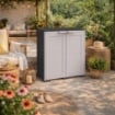 OMNIMODUS SIMPLEX ARMADIO 2 ANTE CON RIPIANO – MOBILE CONTENITORE NERO GRIGIO