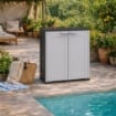 OMNIMODUS SIMPLEX ARMADIO 2 ANTE CON RIPIANO – MOBILE CONTENITORE NERO GRIGIO