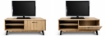 MOBILE TV IN MDF ROVERE CON CASSETTO E DUE RIPIANI MISURE: 120X38X44CM