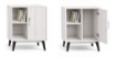 MOBILE IN MDF COLOR BIANCO LEGNO CON ANTA E DUE RIPIANI MISURE: 60X30X74CM