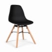 SEDIA CON SEDUTA IN PLASTICA NERA E PIEDI IN LEGNO MISURE: 46X53X82/46CM