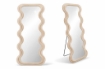 SPECCHIO ONDULATO IN VELLUTO CON GANCI DA APPENDERE E CON PIEDI - DIMENSIONI 70X170X5.5CM COLORE BEIGE