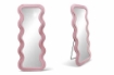 SPECCHIO ONDULATO IN VELLUTO CON GANCI DA APPENDERE E CON PIEDI - DIMENSIONI 70X170X5.5CM COLORE ROSA