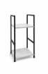 LIBRERIA STILE INDUSTRIAL A 3 RIPIANI IN LEGNO E METALLO DIMENSIONI 29X24X48CM - COLORE BIANCO LEGNO