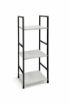 LIBRERIA STILE INDUSTRIAL A 3 RIPIANI IN LEGNO E METALLO DIMENSIONI  29X24X80CM - COLORE BIANCO LEGNO
