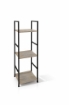 LIBRERIA STILE INDUSTRIAL A 3 RIPIANI IN LEGNO E METALLO DIMENSIONI  29X24X80CM - COLORE ROVERE
