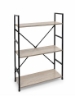 LIBRERIA STILE INDUSTRIAL A 3 RIPIANI IN LEGNO E METALLO DIMENSIONI  59X24X80CM - COLORE ROVERE