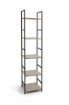 LIBRERIA STILE INDUSTRIAL A 5 RIPIANI IN LEGNO E METALLO DIMENSIONI  29X24X144CM - COLORE ROVERE
