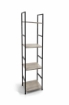LIBRERIA STILE INDUSTRIAL A 4 RIPIANI IN LEGNO E METALLO DIMENSIONI 29X24X112CM - COLORE ROVERE