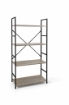 LIBRERIA STILE INDUSTRIAL A 4 RIPIANI IN LEGNO E METALLO DIMENSIONI 59X24X112CM - COLORE ROVERE