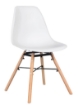SEDIA CON SEDUTA IN PLASTICA BIANCA E PIEDI IN LEGNO MISURE: 46X53X82/46 CM