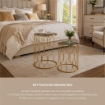 2 TAVOLINI IN METALLO COLOR ORO MISURE 38X55CM E 33X50CM CON TOP IN VETRO
