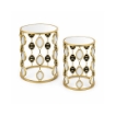 2 TAVOLINI METALLO COLOR ORO MISURE 40X55 - 33X48