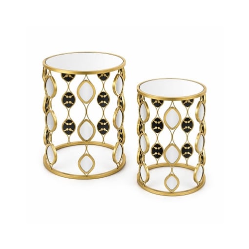 2 TAVOLINI METALLO COLOR ORO MISURE 40X55 - 33X48