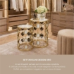2 TAVOLINI METALLO COLOR ORO MISURE 40X55 - 33X48