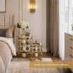 2 TAVOLINI METALLO COLOR ORO MISURE 40X55 - 33X48