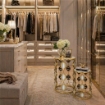 2 TAVOLINI METALLO COLOR ORO MISURE 40X55 - 33X48