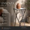 TAVOLINO A COLONNA CON STRUTTURA IN METALLO NERO E TOP IN MDF EFFETTO MARMO BIANCO MISURE: 25X50CM