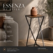 TAVOLINO A COLONNA CON STRUTTURA IN METALLO NERO E TOP IN MDF EFFETTO LEGNO SCURO MISURE: 25X50CM