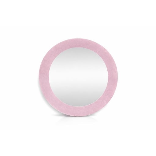 SPECCHIO ROTONDO IN VELLUTO CON GANCI PER APPENDERE DIMENSIONI 80X4.5CM - LINEA: GLOBO COLORE ROSA