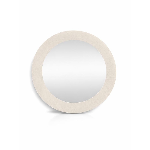 SPECCHIO ROTONDO IN VELLUTO CON GANCI PER APPENDERE DIMENSIONI 80X4.5CM - LINEA: GLOBO COLORE BEIGE
