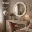 SPECCHIO ROTONDO IN VELLUTO CON GANCI PER APPENDERE DIMENSIONI 80X4.5CM - LINEA: GLOBO COLORE BEIGE