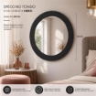SPECCHIO ROTONDO IN VELLUTO CON GANCI PER APPENDERE DIMENSIONI 80X4.5CM - LINEA: GLOBO COLORE NERO