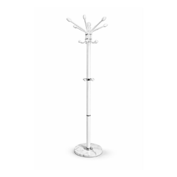 APPENDI ABITI IN METALLO CON GANCI BASE IN PIETRA H174 CM BIANCO