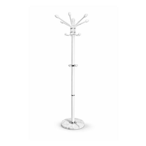 APPENDI ABITI IN METALLO CON GANCI BASE IN PIETRA H174 CM BIANCO