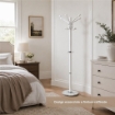 APPENDI ABITI IN METALLO CON GANCI BASE IN PIETRA H174 CM BIANCO