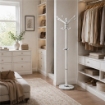APPENDI ABITI IN METALLO CON GANCI BASE IN PIETRA H174 CM BIANCO