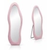 SPECCHIO ONDA IN VELLUTO ROSA CON PIEDE E GANCI PER APPENDER EMISURE: 60X160 CM