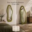 SPECCHIO ONDA IN VELLUTO VERDE CON PIEDE E GANCI PER APPENDERE MISURE: 60X160 CM