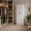 ARMADIO DA ARREDO IN LEGNO BIANCO CON DUE ANTE DIMENSIONI 60X42X180 CM