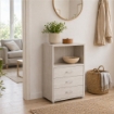 CASSETTIERA 3 CASSETTI E UN RIPIANO IN LEGNO BIANCO DIMENSIONI  60X40X101CM