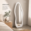 SPECCHIO ONDA IN VELLUTO BIANCO CON PIEDE E GANCI PER APPENDERE MISURE: 60X160 CM