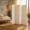 SEPARE' CON QUATTRO PANNELLI IN PLASTICA BEIGE CON STRUTTURA IN LEGNO MISURE: 180X45 CM