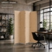 SEPARE' CON QUATTRO PANNELLI IN PLASTICA BEIGE CON STRUTTURA IN LEGNO MISURE: 180X45 CM