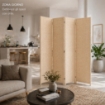 SEPARE' CON QUATTRO PANNELLI IN PLASTICA BEIGE CON STRUTTURA IN LEGNO MISURE: 180X45 CM