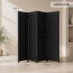 SEPARE' CON QUATTRO PANNELLI IN PLATICA NERO CON STRUTTURA IN LEGNO MISURE: 180X45CM