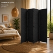 SEPARE' CON QUATTRO PANNELLI IN PLATICA NERO CON STRUTTURA IN LEGNO MISURE: 180X45CM