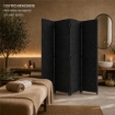 SEPARE' CON QUATTRO PANNELLI IN PLATICA NERO CON STRUTTURA IN LEGNO MISURE: 180X45CM