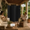 SEPARE' CON QUATTRO PANNELLI IN PLATICA NERO CON STRUTTURA IN LEGNO MISURE: 180X45CM